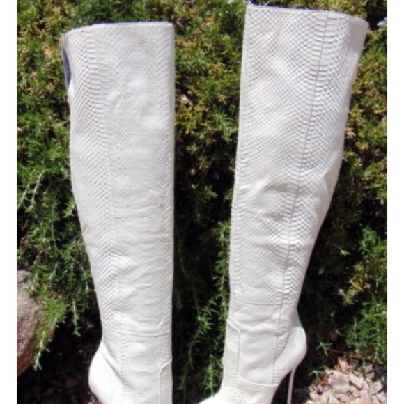 Black London Trash Lorelei Leather Over the Knee Boots - Picture 6 of 6